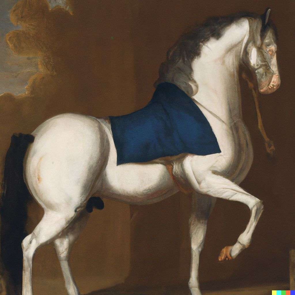 a horse, painting from the 17th century